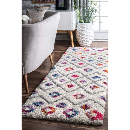 Nuloom Tatyana Moroccan Diamond Trellis Shaggy Area Rug 2ft 8in x 12ft OZXL04A-28012